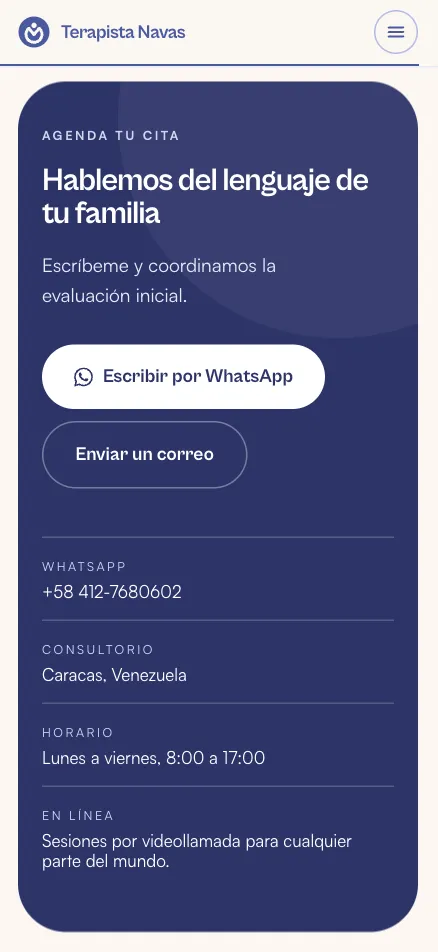 Menú móvil abierto
